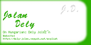 jolan dely business card